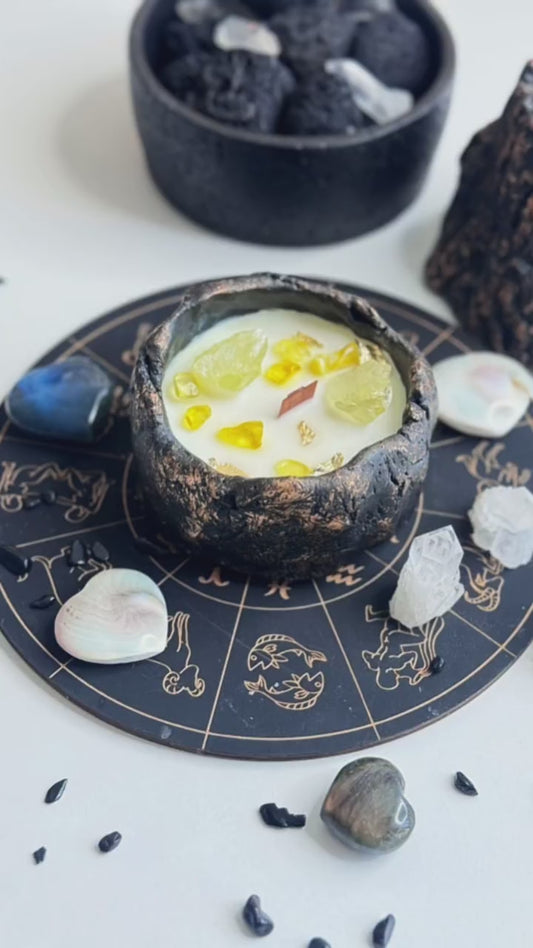 Yellow Crystal Candle Attracts Prosperity